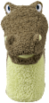 Handpuppe Krokodil, grün + braun fluffies