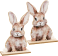 Holzaufsteller Hase, Hansi & Puschel (24,5 cm) BOLTZE
