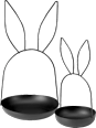 Hasenschalen Set, schwarz 2tlg Dekorieren & Einrichten