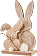 Holzaufsteller, Hasen mit Teddyfell & Puschel, beige (21,5 cm) BRAUNS-HEITMANN