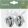 Disco-Eier, silber (6 cm) Dekorieren & Einrichten