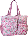 Strandtasche mit Fächern, Blumen, rosa Fabrizio
