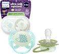Schnuller ultra soft nighttime Silikon, türkis/grün, 0-6 Monate PHILIPS AVENT