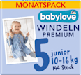 Windeln Premium Gr. 5 Junior (10-16 kg) Monatspack babylove