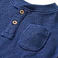 Langarmshirt mit Waffel-Struktur & Knopfleiste, blau, Gr. 122 ALANA