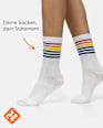 Crew Socken mit Regenbogen-Motiv weiß Gr. 39-42 nur die