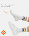 Crew Socken mit Regenbogen-Motiv weiß Gr. 39-42 nur die
