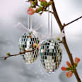 Disco-Eier, silber (6 cm) Dekorieren & Einrichten