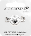 Naušnice s kristalima Swarovski, leptir - Silver ALP CRYSTAL Jewellery