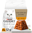 Nassfutter Katze Huhn in Gelée, Revelations feine Häppchen Multipack (4x57 g) Purina Gourmet