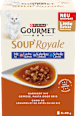 Nassfutter Katze mit Lachs & Kabeljau oder Scholle, Soup Royale, Multipack (6x45 g) Purina Gourmet