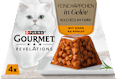 Nassfutter Katze Huhn in Gelée, Revelations feine Häppchen Multipack (4x57 g) Purina Gourmet