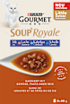 Nassfutter Katze mit Lachs & Kabeljau oder Scholle, Soup Royale, Multipack (6x45 g) Purina Gourmet