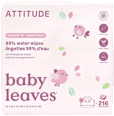 Baby leaves vlhčené ubrousky bez parfemace 3x72 ks ATTITUDE