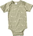 Body Kurzarm mit Gänse-Muster, grün, Gr. 74/80 ALANA