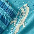 Schlafanzug mit Glow-in-the-Dark Weltall-Motiv, blau, Gr. 134/140 ALANA