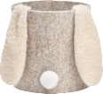Filzkorb mit Hasenohren & Puschel, beige (16x15 cm) Dekorieren & Einrichten