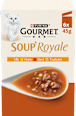Nassfutter Katze mit Huhn, Rind & Truthahn, Soup Royale, Multipack (6x45 g) Purina Gourmet