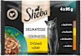 kapsičky pro kočky drůbeží výběr v želé Delikatesse 4x85g  Sheba