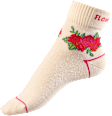 Socken mit kurzem Schaft & Blumen-Motiv weiß Gr. 39-42 Fascino