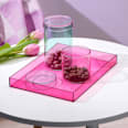 Tablett aus Acryl, pink (22x30x3 cm) dm home