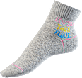 Socken mit kurzem Schaft & Schallplatten-Motiv grau Gr. 39-42 Fascino