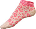 Sneakersocken mit Leo-Muster & Lurex-Bund beige & pink Gr. 35-38 Fascino