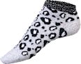 kotníkové ponožky leopardní vzor, šedé, vel. 35-38 Fascino