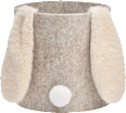 Filzkorb mit Hasenohren & Puschel, beige (16x15 cm) Dekorieren & Einrichten