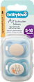 Schnuller Air Silikon symmetrisch, mint/beige & blau/petrol, Gr. 2, 5-18 Monate  babylove