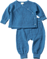 Set aus Musselin mit Wickelshirt & Hose mit Mitwachsfunktion, blau, Gr. 56 ALANA