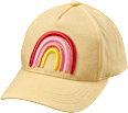 Basecap mit Regenbogen-Bouclé-Applikation, gelb, Gr. 54/55 PUSBLU