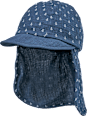 Schirmmütze aus Musselin mit Nackenschutz, blau, Gr. 52/53 ALANA