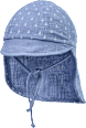 Schirmmütze mit Nackenschutz aus Musselin, blau, Gr. 48/49 ALANA