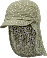 Schirmmütze aus Musselin mit Nackenschutz, grün, Gr. 52/53 ALANA