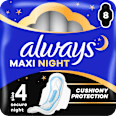 Hygienické vložky Maxi Secure Night 4 always