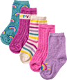 Socken mit Ripp-Struktur und Regenbogen-Muster, lila + blau, Gr. 23/26 PUSBLU