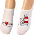 Füßlinge mit Summer-Love-Motiv weiß, Gr. 35-38 (1 Paar) Fascino