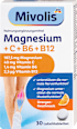 Prehransko dopolnilo z magnezijem, vitaminom C, vitaminom B6 in vitaminom B12 v obliki tablet, s sladili Mivolis