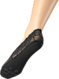 ponožky nízké, Florale Spitze, vel. 39-42, černé Fascino