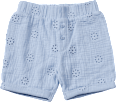 Shorts aus Musselin mit Blumen-Stickerei, blau, Gr. 92 ALANA