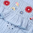 Bluse aus Musselin mit Blumen-Stickerei, blau, Gr. 110 ALANA