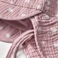Schirmmütze mit Nackenschutz aus Musselin & Pusteblumen-Muster, rosa, Gr. 48/49 ALANA