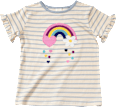 T-Shirt mit Regenbogen-Applikation, blau + weiß, Gr. 92 ALANA