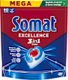 Kapsule za strojno pomivanje posode Excellence 3 v 1, MEGA pakiranje Somat