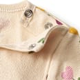 T-Shirt mit Tulpen-Muster & Ripp-Struktur, beige, Gr. 74 ALANA