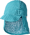 Schirmmütze aus Musselin mit Nackenschutz, blau, Gr. 50/51 ALANA