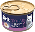 Krmivo pre mačky Premium By Nature care mousse kuracie srdcia Brit