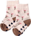 ABS Socken mit Blumen-Muster, beige, Gr. 23/26 ALANA