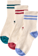 Tennissocken mit Streifen-Muster, blau + lila + rosa , Gr. 29/31 ALANA